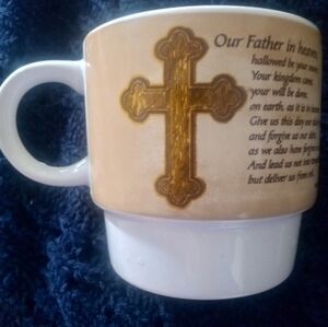 Inspirational Tan and White Mug